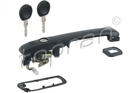 Ручка дверей передня права (зовнішн, + ключі, із замком, чорн) Volkswagen PASSAT B3/B4 1.6-2.8 02.88-05.97 TOPRAN 108 481 CN5