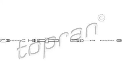 Трос стояночных тормозов передняя левый/правая (2440мм) Volkswagen LT 28-35 II, LT 28-46 II 2.3/2.5D/2.8D 05.96-07.06 TOPRAN 109814 (фото 1)