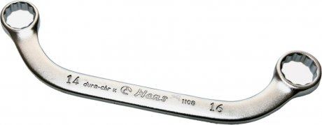 Двусторонний накидной ключ, профиль: тип «U», метрический размер: 13, 15 мм, длина: 169 мм TOPRAN 1108M13X15