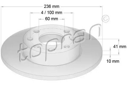 Фото автозапчасти cn5 тормозной диск передний 236х10 мм opel corsa,kadett d,e 1.2-1.4 кр.sr,gt,cvt TOPRAN 200 934 755