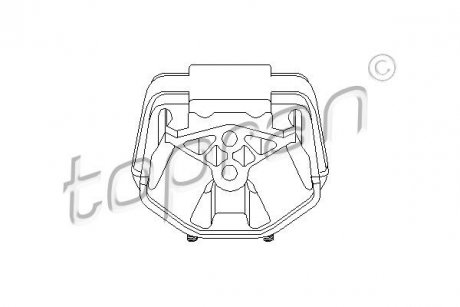 Подушка двигателя из задней части (резиново-металл.) OPEL ASTRA F, CALIBRA A, VECTRA A 1.7D/1.8/2.0 09.88-03.01 TOPRAN 201352