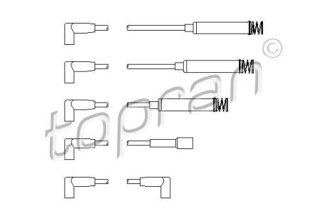 Фото автозапчасти дроти запалення, набір TOPRAN 202522