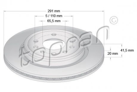 Тормозной диск задний Opel Vectra C, Signum TOPRAN 206 859 CN5 (фото 1)