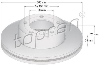 Фото автозапчасти гальмівний диск TOPRAN 207070