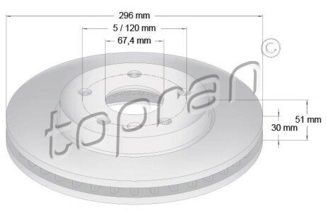 Фото автозапчасти диск гальмівний TOPRAN 207809