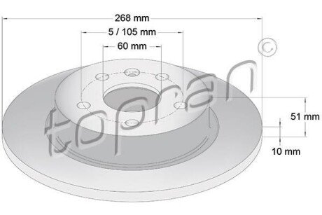 Фото автозапчастини гальмівний диск TOPRAN 208309