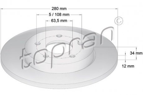 Гальмівний диск TOPRAN 301957