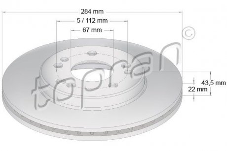 Гальмiвнi диски TOPRAN 400845 (фото 1)