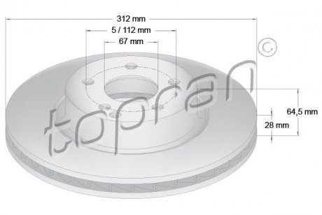 Гальмівний диск TOPRAN 401053