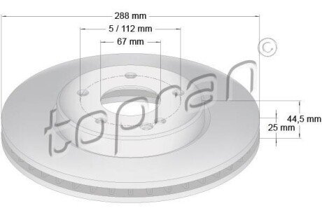 Фото автозапчасти гальмівний диск TOPRAN 401384