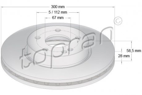 Фото автозапчасти тормозной диск передний (300x28) Mercedes Vito 639 TOPRAN 401 930 CN5