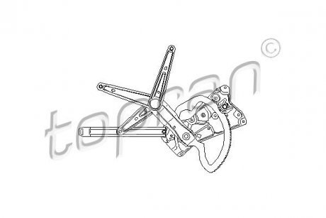 Склопідіймач передня ліва (електричний, відсутній двигун) BMW 3 (E36) 09.90-05.01 TOPRAN 501822