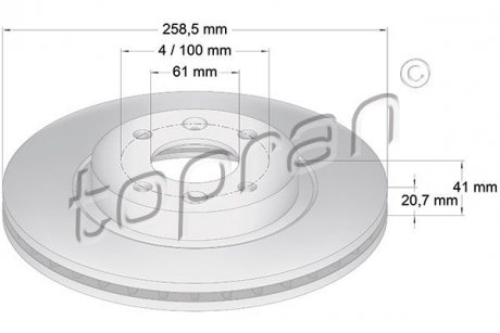 Гальмівний диск TOPRAN 700 180 (фото 1)