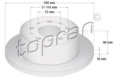 Фото автозапчасти диск гальмівний TOPRAN 722596