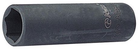 Шестигранная ударная головка 1/2", метрический размер: 17 мм, тонкостенная, длинная, длина 80 мм TOPRAN 84304M/17