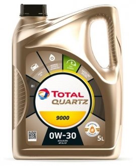 Фото автозапчасти олива для двигуна TOTAL QUARTZ 9000 0W30 A5/B5 5L