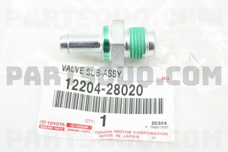 Оригинал клапан вентиляции картерных газов Avensis 12204-28020 TOYOTA 1220428020 (фото 1)