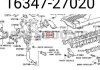 Прокладка турбіни LC 98-07 RAV4 Avensis (вир-во) TOYOTA 1634727020 (фото 2)