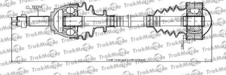 Фото автозапчасти lancia полуось правая l=523mm 25 зуб. musa 1.3 d multijet 04-12 TRAKMOTIVE 30-1132