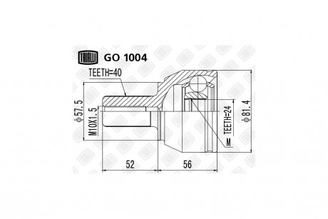 Фото автозапчасти шРУС наружный Mondeo IV (07-) 1.6i (нар:40/вн:24) Trialli GO 1004