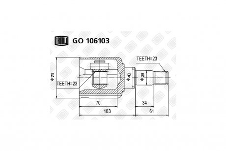 Фото автозапчасти шРУС внутренний левый Focus II (04-)/C-Max (03-) 1.8i МКПП (нар:23/вн:23) Trialli GO 106103