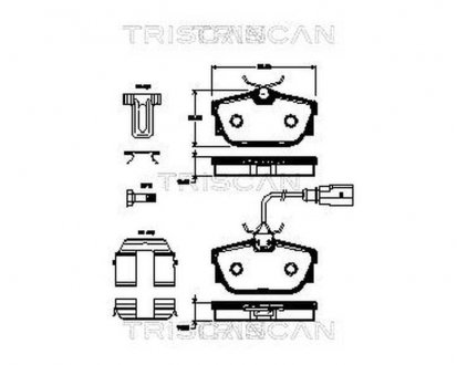 Фото автозапчасти комплект тормозных колодок, сзади TRISCAN 8110 29062