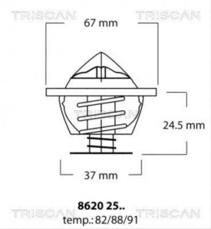 Термостат, охлаждающая жидкость TRISCAN 8620 2591 (фото 1)