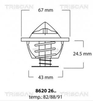 Термостат, охлаждающая жидкость TRISCAN 8620 2682 (фото 1)