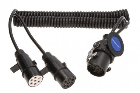 Спіральний електричний кабель (поліуретан, робоча довжина 3м, максимальна довжина 4,5м, вилки, кількість контактів: 7/15, кількість жил: 1х1,5+6х1мм2, 9 активних контактів у штекери 15; перехідник 15-N/S; темп..працювати до 125* TRUCKLIGHT AD-15/7-PLA EURO6 (фото 1)