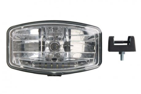 Фара налобна універсальна лівий/правий (H7/LED, 24V, ширина 245мм, висота 147мм, прозора, пластик, Чорний) TRUCKLIGHT DL-UN020