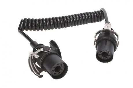 Спіральний електричний кабель (робоча довжина 3,5 м, максимальна довжина 4 м, чорний, кількість контактів: 5, ABS) TRUCKLIGHT EC-05-ABS (фото 1)