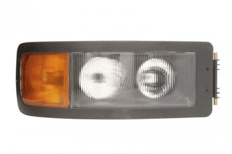 Фара правый (H1/H4/W5W, механическая, цвет вставки: черный, цвет указателя поворота: оранжевый) MAN F2000, M 2000 L, M 2000 M 01.94- TRUCKLIGHT HL-MA003R/H4