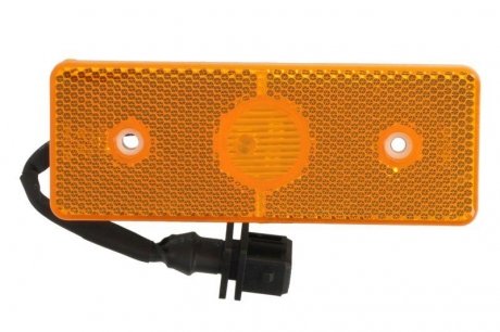 Габаритний ліхтар лівий/правий, оранжевий, світлодіодний, висота 41 мм; ширина 120 мм; глибина 7мм, врізний, довжина кабелю 150, без підвіски, 24В (з кабелем, роз'єм: AMP 2PIN) MERCEDES TRUCKLIGHT SM-ME007