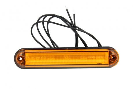 Габаритний ліхтар лівий/правий ; SLIM, помаранчевий, 6 світлодіодів, висота 15,5 мм; ширина 135 мм; глибина 27 мм, поверхня, довжина кабелю 500, 12/24 В (SLIM) TRUCKLIGHT SM-UN112