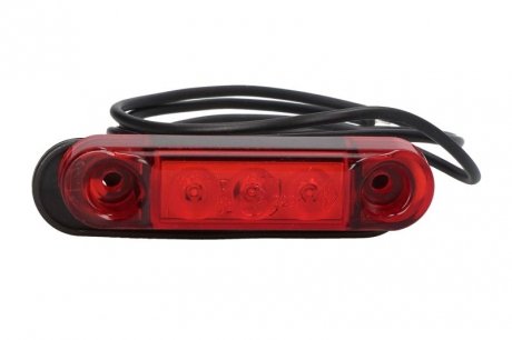 Габаритний ліхтар лівий/правий, форма: овальний, червоний, LED, висота 17,1мм; ширина 65 мм; глибина 14 мм, поверхня, довжина кабелю 300, 12/24 В (IP68) TRUCKLIGHT SM-UN189