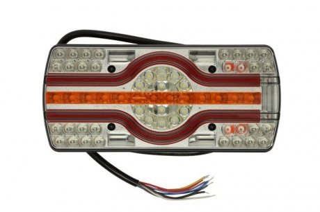 Ліхтар задній лівий/правий EMA (LED, 12/24V, з покажчиком повороту, з протитуманним ліхтарем, ліхтарем заднього ходу, зі стоп-сигналом, габаритним ліхтарем, з підсвічуванням номерного знака, довжина кабелю: 2м) TRUCKLIGHT TL-UN094L/R