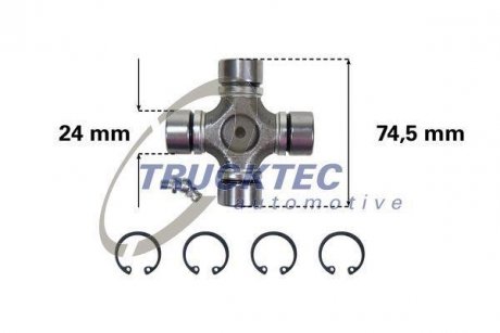 Фото автозапчастини шарнир, продольный вал TRUCKTEC AUTOMOTIVE 02.34.053