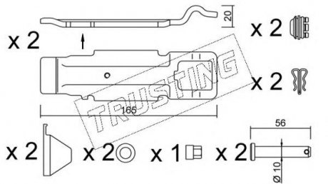 Фото автозапчасти монтажный набор для комплектов колодок 601.0/612.0 TRUSTING KIT.017