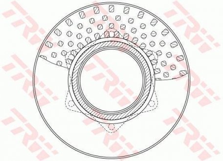 Тормозной диск задний левая/правая MERCEDES VARIO 2.9D/4.2D/4.3D 09.96- TRW DF6334S (фото 1)