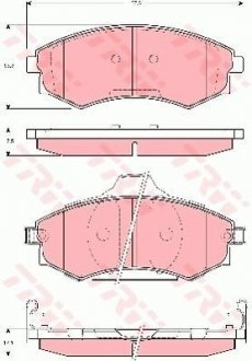 Комплект тормозных колодок передн. HYUNDAI LANTRA II; KIA MAGENTIS 1.9D/2.0/2.5 03.98- TRW GDB3283
