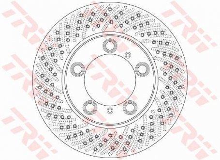 Гальмівний диск передня ліва PORSCHE BOXSTER, CAYMAN 2.7/3.4 11.04-12.12 TRW DF6413S