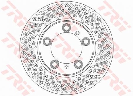 Тормозной диск передняя правая PORSCHE BOXSTER, CAYMAN 2.7/3.4 11.04-12.12 TRW DF6483S