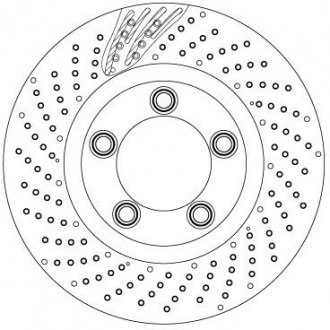 Тормозной диск передняя левая PORSCHE 718 BOXSTER, 718 CAYMAN, 911, 911 TARGA, BOXSTER, CAYMAN 2.0-3.8 06.08- TRW DF6542S (фото 1)