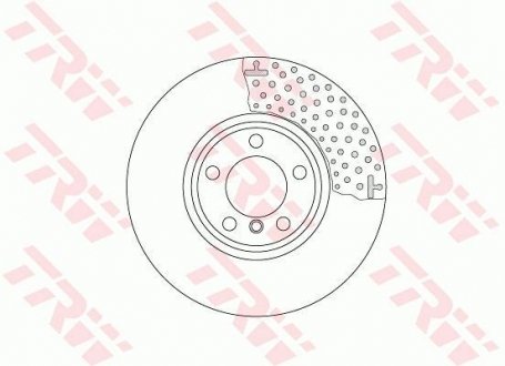 Двухчастный тормозной диск передняя левая/правая (высокоуглеродистая) BMW 1 (F20), 1 (F21), 2 (F22, F87), 2 (F23), 3 (F30, F80), 3 (F31), 3 GRAN TURISMO (F34), 4 (F32, F82), 4 (F33, F83) 1.5-3.0H 07.11- TRW DF6603S