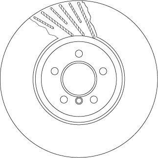 Двухчастный тормозной диск передняя правая (высокоуглеродистая) BMW 5 (F10), 5 (F11), 5 GRAN TURISMO (F07), 6 (F12), 6 (F13), 6 GRAN COUPE (F06), 7 (F01, F02, F03), F04) 3.0-4.4H 09.08-10.18 TRW DF6614S (фото 1)