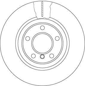 Двухчастный тормозной диск передняя левая/правая (высокоуглеродистая) BMW 5 (F10), 5 (F11) 1.6-3.0D 06.09-02.17 TRW DF6616S (фото 1)
