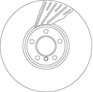 Двухчастный тормозной диск передняя левая (высокоуглеродистая) BMW 5 GRAN TURISMO (F07), 7 (F01, F02, F03, F04) 3.0D-6.0 09.08-02.17 TRW DF6622S (фото 1)
