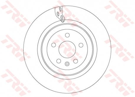 Тормозной диск задний левая/правая (высокоуглеродистая) TESLA MODEL S Electric 09.12- TRW DF6702S