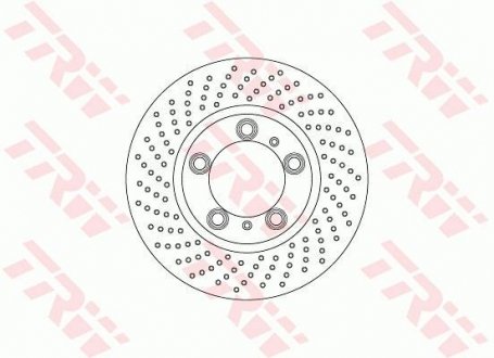 Тормозной диск передняя левая PORSCHE BOXSTER, CAYMAN 2.7/3.4 04.12- TRW DF6778S