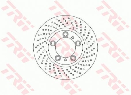 Тормозной диск передняя правая PORSCHE BOXSTER, CAYMAN 2.7/3.4 04.12- TRW DF6779S (фото 1)